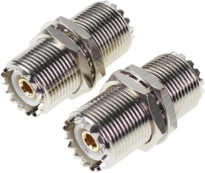 UHF Female to Female Connector Nut Bulkhead Panel Mount 10Pcs to SO239 Jack RF Coaxial Coax Cable Adapter Plug for PL-259
