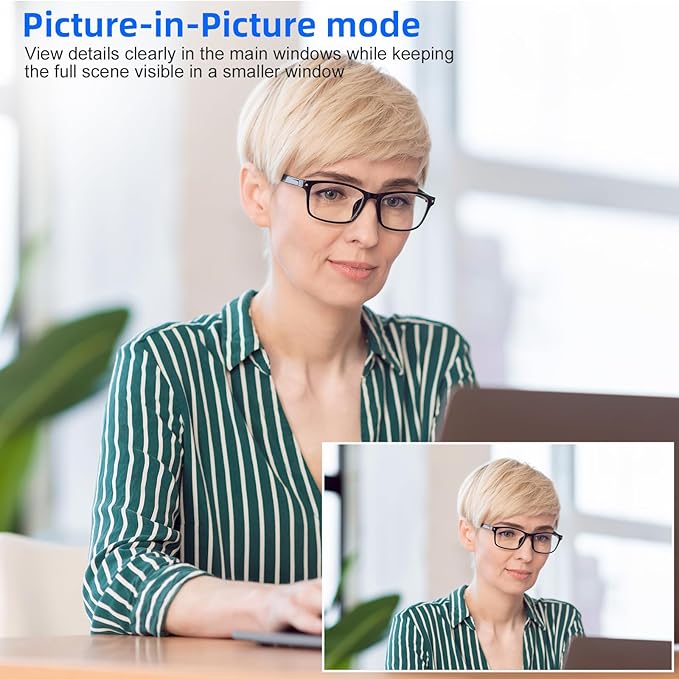 4K Webcam for PC, AI Auto Framing, Picture-in-Picture, USB Webcam with 2x Noise Reducing Mics, Auto Light Correction, 5X Zoom, 92°FOV, Plug and Play, Ideal for High-end Meeting, Video Calling
