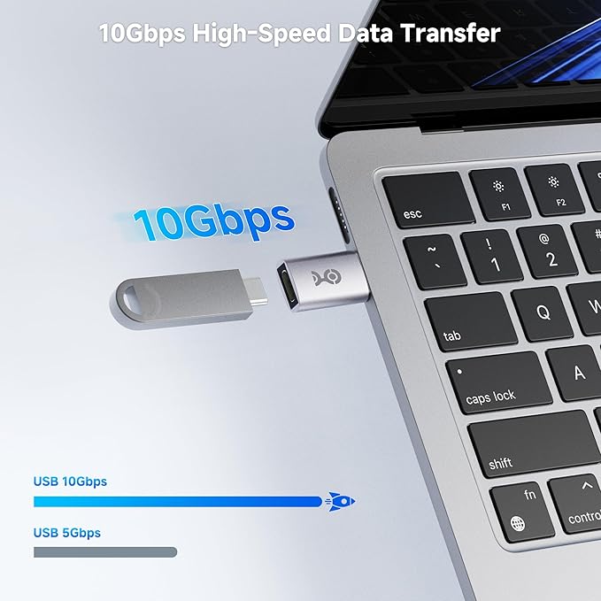 Cable Matters 2-Pack 10Gbps USB to USB C Adapter for Fast Charging & High-Speed Data Transfer, Reversible USBC Port, USBA Male to USBC Female Adapter for iPhone 17/16, iPad Pro, Galaxy S23