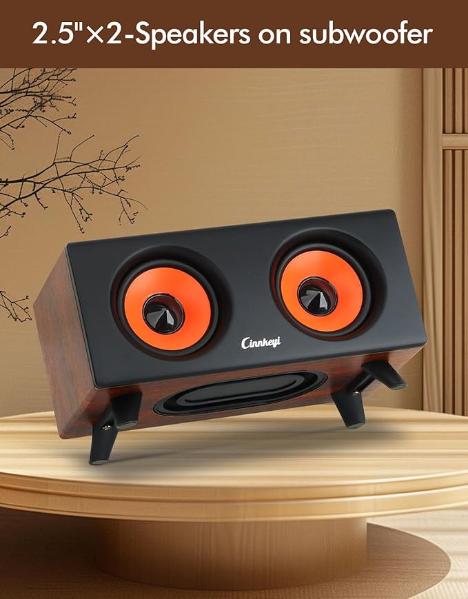 【2026 Update】 USB 2.1 Computer Speakers with Subwoofer, 3.5mm/USB Input Pc Speakers with Subwoofer, PC/Line-in/Bluetooth Modes, Stereo Sound Ideal for Desktops and Laptops