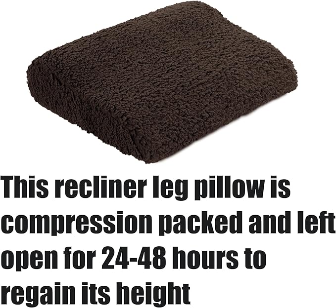 HOMBYS Extra Large Recliner Leg Pillow, Sherpa Foam Foot Rest for Sleeping Rest, Wave Shape Recliner Cushion, Multipurpose Footrest Extender, Back & Lumbar Pillow for Bed Sofa,(Coffee)