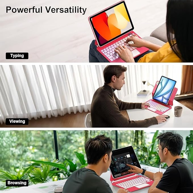 Keyboard Case for iPad Air 13 inch (M4/2026 /M3 2025/M2, 2024),iPad Pro 12.9 inch (3/4/5/6th Gen)，Magic-Style Magnetic – Floating Cantilever Stand – Backlit Keyboard Case with Multi-Touch Trackpad