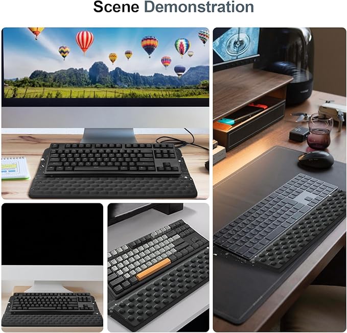 Wrist Rest with Keyboard Stand, Computer Wrist Support Pad,Ergonomic Tilted Keyboard Holder, Soft Memory Foam Desk Cushion, Palm Hand Typing for Office Home School (Starry Sky)