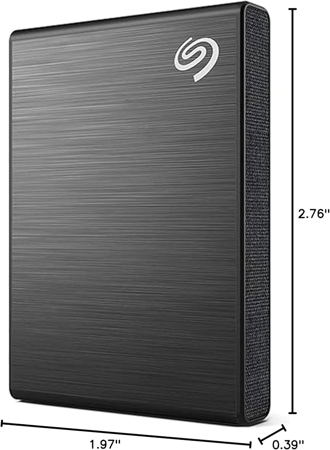 Seagate One Touch SSD 2TB External SSD Portable – Black, speeds up to 1030MB/s, 6mo Mylio Photo+ subscription, 6mo Dropbox Backup Plan and Rescue Services (STKG2000400)