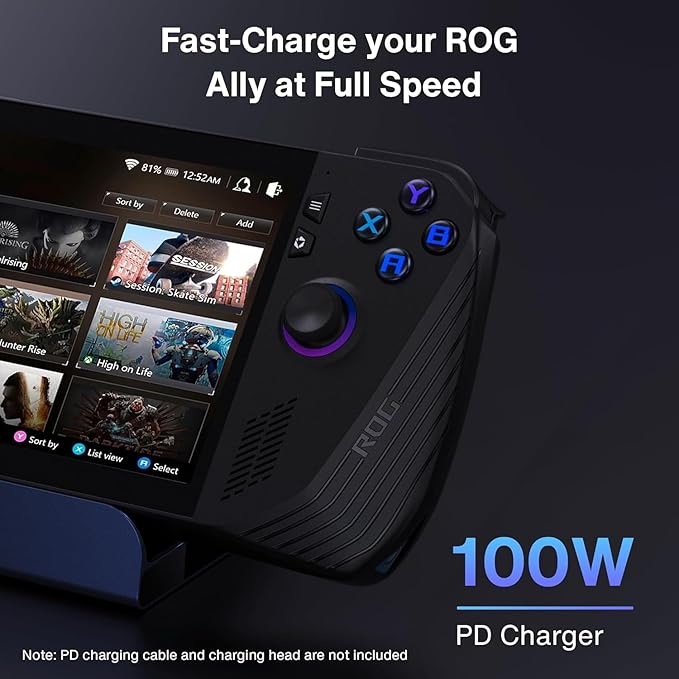iVANKY Legion Go/ROG Ally X/ROG Ally/Steam Deck Dock with 100W PD Charger, 8-in-1 Hub Docking Station with HDMI 4K@144Hz Gigabit Ethernet, USB-A 3.0 100W Charging USB-C Port for Valve Stream Deck