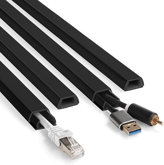66in YCLYC Wire Covers for Cords Kit, Black Wall Cord Hider Hide Cords, Cord Covers for Wires on Wall, TV Cable Hider Wall Kit, Easy to Install Cord Cover, Cable Management Wall 4XL16.5 W0.86 H0.43in