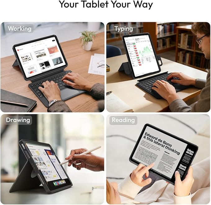 Rotatable Detachable Magnetic Keyboard Case for 10.2-inch iPad 9/8/7 th Gen,with Large Touch Trackpad,7 Backlits,Portrait & Landscape, Full Protect,Black
