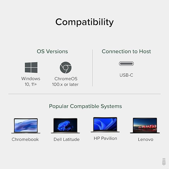 Plugable 11-in-1 USB-C Hub, 100W USB-C Pass-Through, Laptop Docking Station Dual Monitor, 4K 60Hz HDMI, Compatible with Thunderbolt, Windows, Chromebooks, Displays Mirrored on Mac