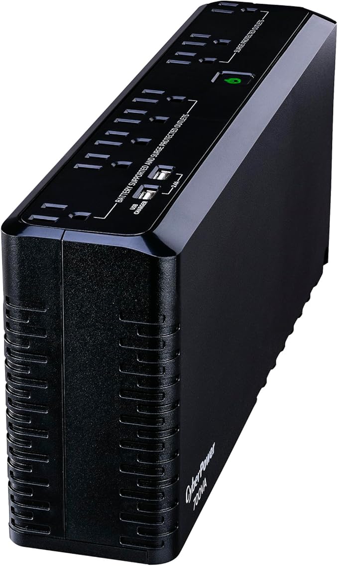 CyberPower SL700U Standby UPS Battery Backup and Surge Protector, 700VA/370W, 8 Outlets, Slim Profile, UL Certified