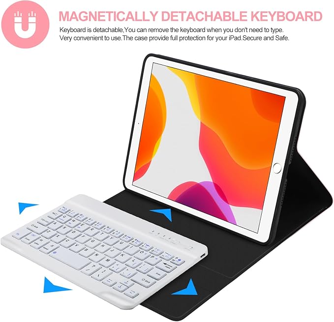 BORIYUAN iPad mini Keyboard Case, Detachable Wireless Bluetooth Keyboard Slim Folio Smart Cover for Apple iPad mini 5 2019/iPad Mini 1 2 3 4 - Rose Gold