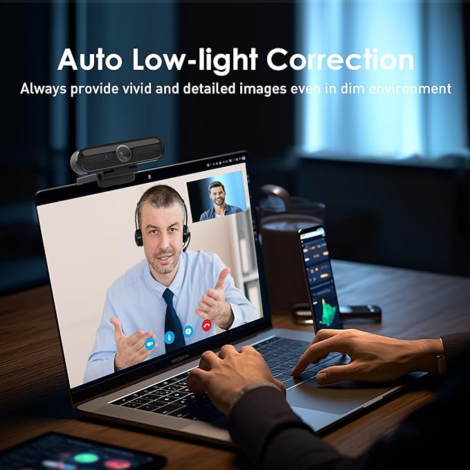 saylas 2K Webcam with Microphone, 78°FOV FHD PC Camera with 2K/30fps, 1080P/60fps, Privacy Cover, Plug & Play USB Web Cam, Autofocus, External Webcam for PC, Computer Web Camera for Laptop, Mac, Zoom