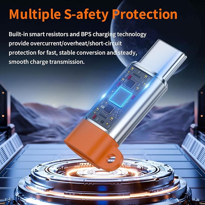 Light-ning to USB C Adapter 2 Pack,PD27W/66W Fast Charging Data Transfer,Light-ning Female to USB C Male,Smart Chip Aluminum Casing for Phone 17/16/15 Series Pad G-alaxy,Not for Headphones/OTG Silver