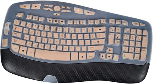 Keyboard Cover for Logitech K350 MK550 MK570 Keyboard Cover Skin for Logitech K350 MK550 MK570 Wireless Wave Keyboards Covers Skin Protector Accessories, Gold