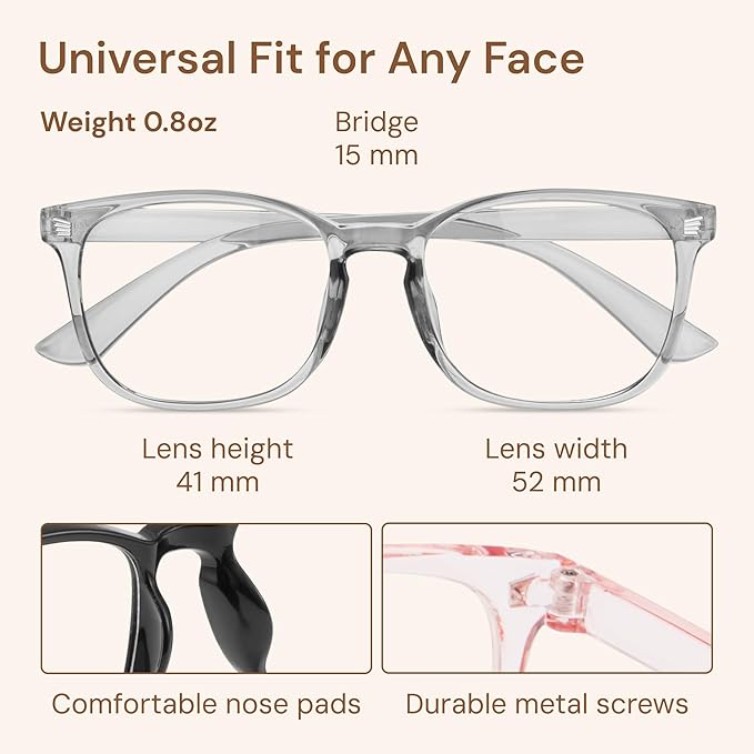 Gaoye Blue Light Glasses for Computer & Gaming - Anti UV Ray Lenses, Scratch-Resistant & Comfort Fit