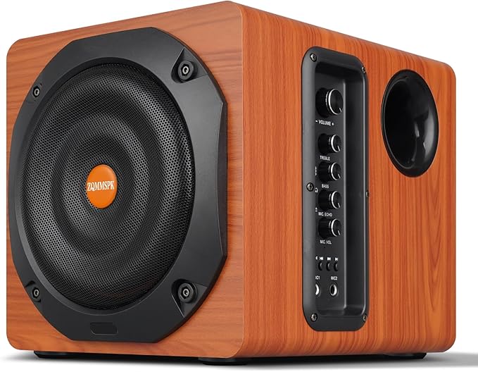 Computer Speakers with Subwoofer, 2.1 Gaming Speaker System for Desktop PC, 100W RMS, 6.5" Deep Bass, Bluetooth 5.3, AUX/RCA/Optical/Coaxial, Surround Sound for PC/Monitor/TV - Brown