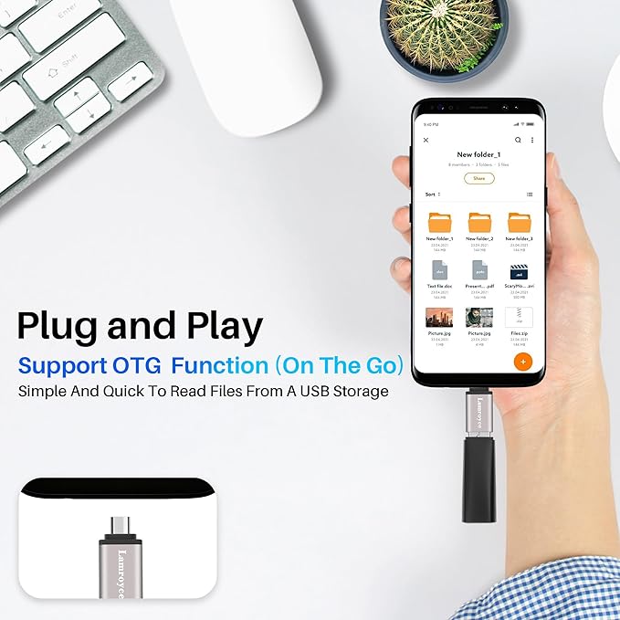 USB to Micro USB Adapter 2 Pack, Micro USB Male to USB 2.0 A Female OTG (On-The-Go) Converter Connector, Aluminum Alloy Shell, Compatible with Samsung Phone S7 S6, LG, Flash Drive, Mouse, Keyboard