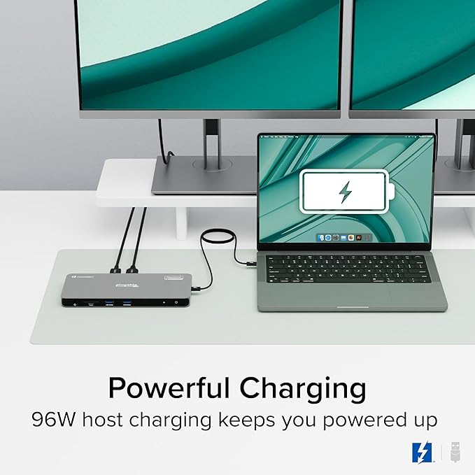 Plugable Thunderbolt 4 Dock for Quad Monitors 100W, Thunderbolt Docking Station Connects up to Four 4K Monitors for Windows and Mac Laptops, 2x HDMI, 4x Thunderbolt 4/USB C, Driver Required TBT-6950PD