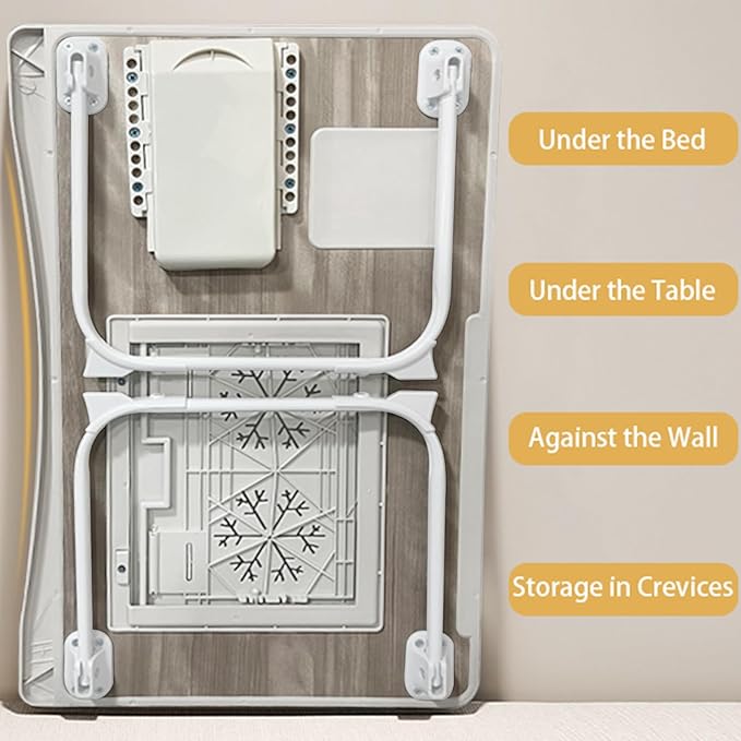 Laptop Desk for Bed, Adjustable Laptop Stand with 6 Different Angles, Portable Lap Tray Table with Storage Drawer and Cup Holder, Laptop Bed Desk Tray for Eating Working Writing Reading (Yellow)