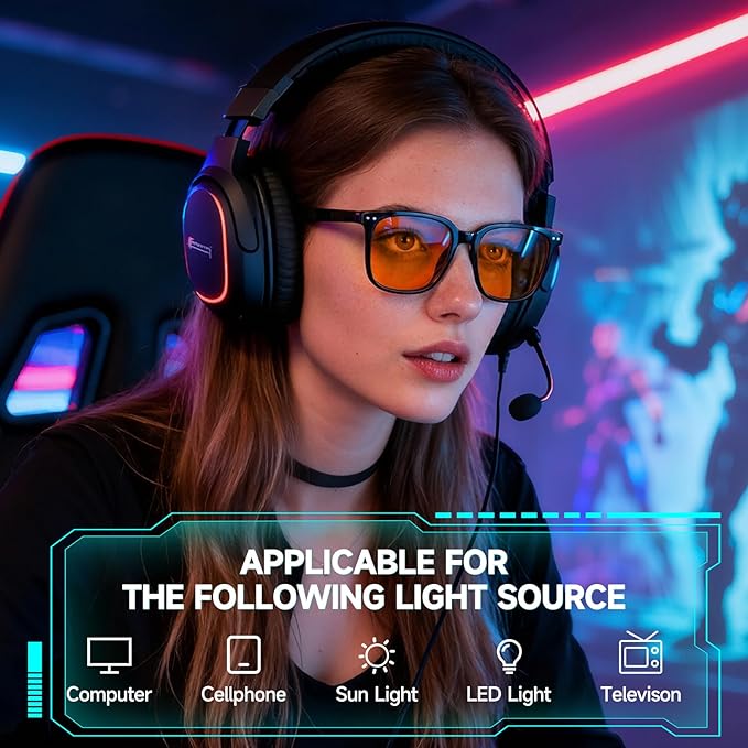 Oversized Square Blue Light Blocking Glasses for Women and Men - Gaming & Computer Anti-Fatigue