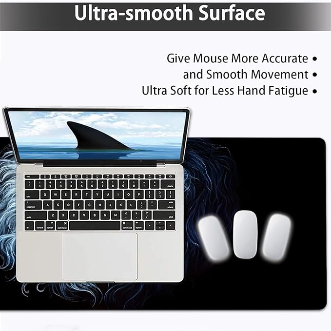 Large Mouse pad and Keyboard Support Set, Ergonomic Memory Foam Keyboard Wrist Rest, Extended Gaming Mouse Pad with Stitched Edges, Brother Lion XXL Desk Mat (31.5 X 11.8 in)