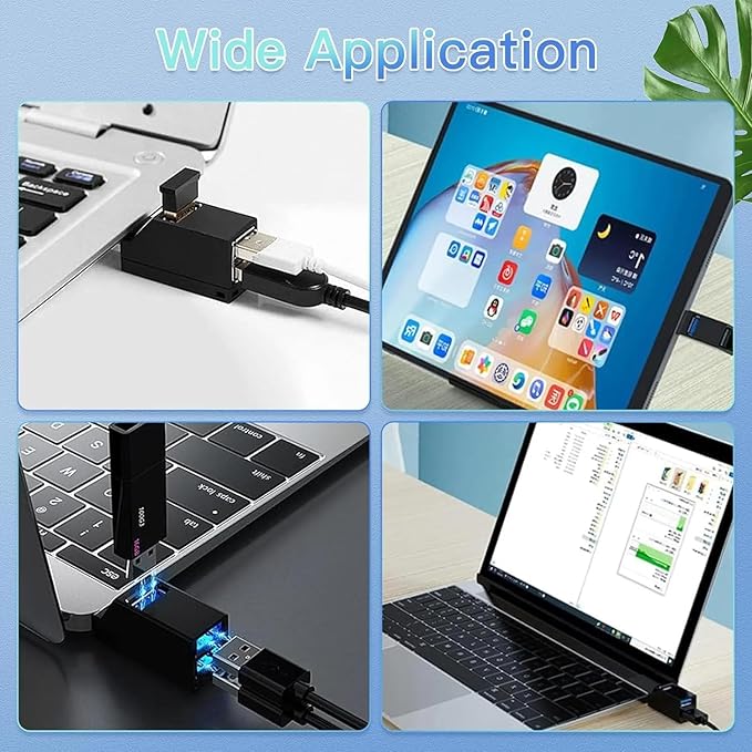 USB Hub,USB 3.0 Splitter,USB 3-Port Extender Multiport USB Adapter,High Speed Plug and Play Bus Powered for MacBook, Mac Pro/Mini,iMac, Surface Pro,XPS,Notebook PC,USB Flash Drives,Mobile HDD
