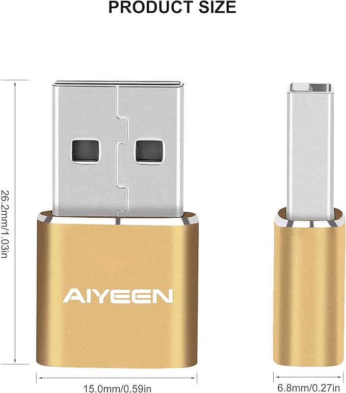 Upgraded USB C Female to USB A Male Adapter,Type C to USB A Charger Cable Converter for Apple iWatch 7 AirPods,MacBook,iPhone 12 13 14 15 Series,iPad mini 6,Samsung Galaxy S20 S21 S22 (6Pack Mix)