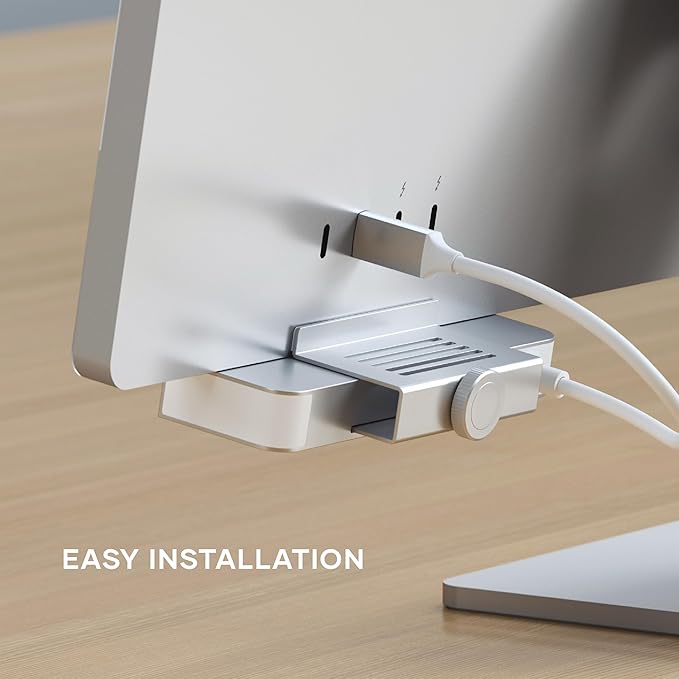 Satechi USB C Hub, iMac USB Adapter, USB C Data Port, USB-A 3.0 Data, Micro/SD Card Readers, USB C Clamp Hub for iMac M4, Does Not Fit 2020 iMac & Earlier Models - Silver