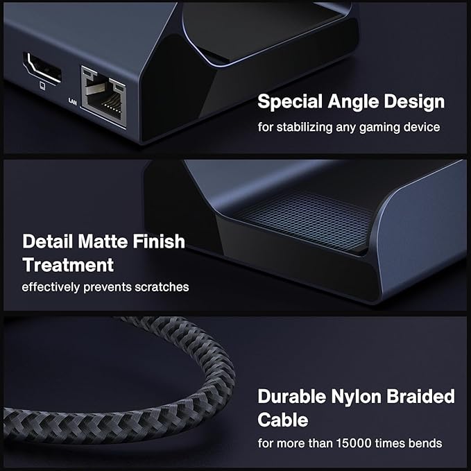 iVANKY Legion Go/ROG Ally X/ROG Ally/Steam Deck Dock with 100W PD Charger, 8-in-1 Hub Docking Station with HDMI 4K@144Hz Gigabit Ethernet, USB-A 3.0 100W Charging USB-C Port for Valve Stream Deck