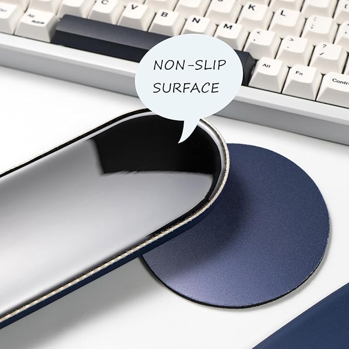 Mouse Pad with Wrist Rest and Coaster, Mouse Wrist Support, Comfort & Support for Typing and Gaming, Reduces Fatigue (2, Blue)