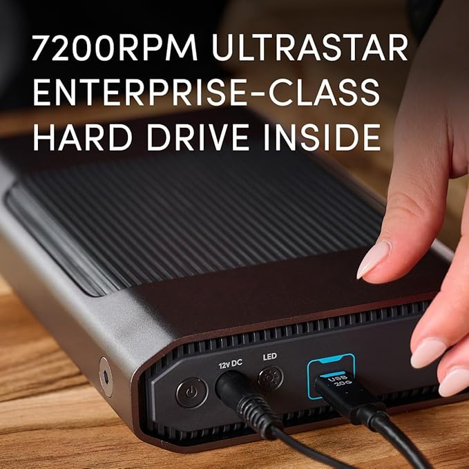 SanDisk Professional 26TB G-Drive Enterprise-Class External Desktop Hard Drive - 7200RPM Ultrastar HDD Inside, USB-C (10Gbps), USB 3.2 Gen 2, Mac Ready - SDPHF1A-026T-NBAAD