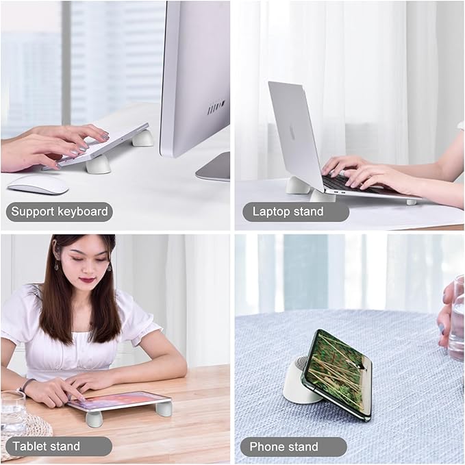 Laptop Risers for Desk, Mini Laptop Cooling Stand, Magnetic Pads Keyboard Riser, Ergonomic Laptops Feet, Compatible with MacBook Air Pro, with Dell, with HP, More 10-15.6” Laptops