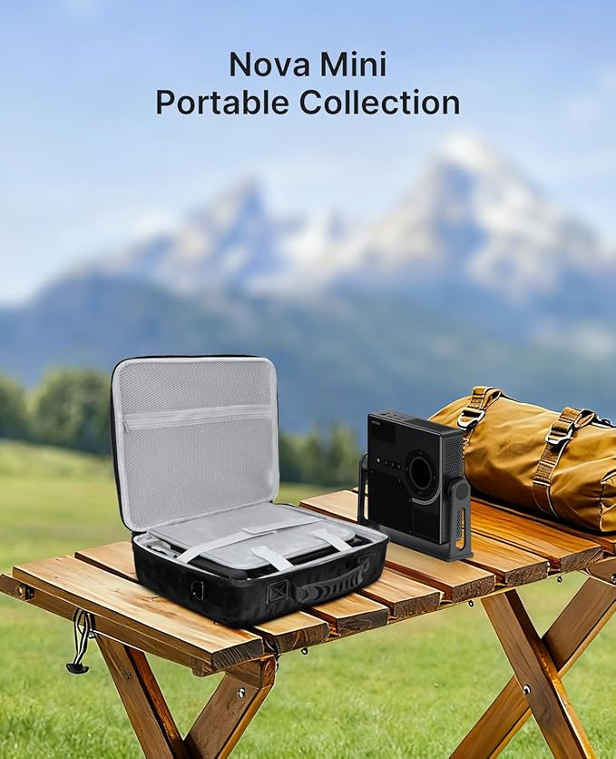 NexiGo Projector Carrying Case for Nova Mini, Hard Travel Case w/Adjustable Strap, Large Capacity Portable Bag Perfectly Fits Nova Mini Projector & Gimbal Stand, Shockproof & Water-Resistant