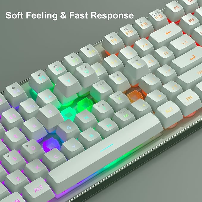 Gaming Keyboard and Mouse Combo, K1 RGB LED Backlit Keyboard with 104 Key Computer PC Gaming Keyboard for PC/Laptop (Green)