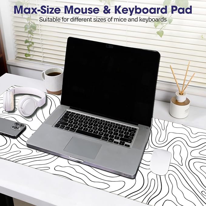 Waterproof Large Gaming Mouse Pad – 31.5" x 15.7" Full Desk Mat, Non-Slip Rubber Base, Stitched Edges, Durable Surface for Esports, Office, Home