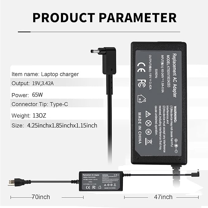 N20C5 N20C4 N22C6 N15Q8 65W Laptop Charger for Acer Aspire 3 5 A314-23P A315-23 A315-24P A315-24P-R7VH A515-56 A515-54 A515-47 A515-55 A515-44 A515-45 A515-46 A515-54G-54QQ A515-45-R74Z