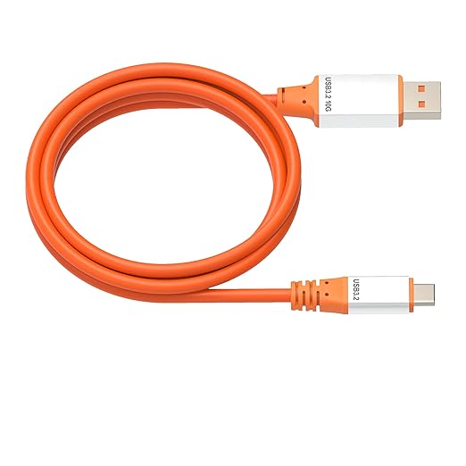 OkyLink 5ft (1.5M) USB 3.2 Gen 2 Type A to Type C Male to Male Cable - 10Gbps Long Range, Orange