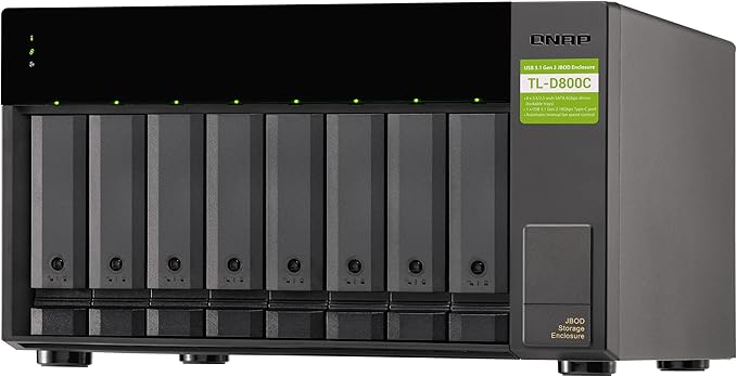 QNAP TL-D800C 8 Bay Desktop JBOD Storage Enclosure with USB 3.2 Gen 2 Type-C Connectivity