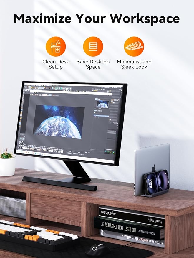 Laptop Docking Station Stand Dual 4K Monitor: QUUGE USB C Docking Station Dual Monitor for Laptop, 2 HDMI (Single 4K@120Hz), 2 USB3.0 Ports, 100W PD, RJ45 Ethernet, Universal Laptop Stand USB C Dock