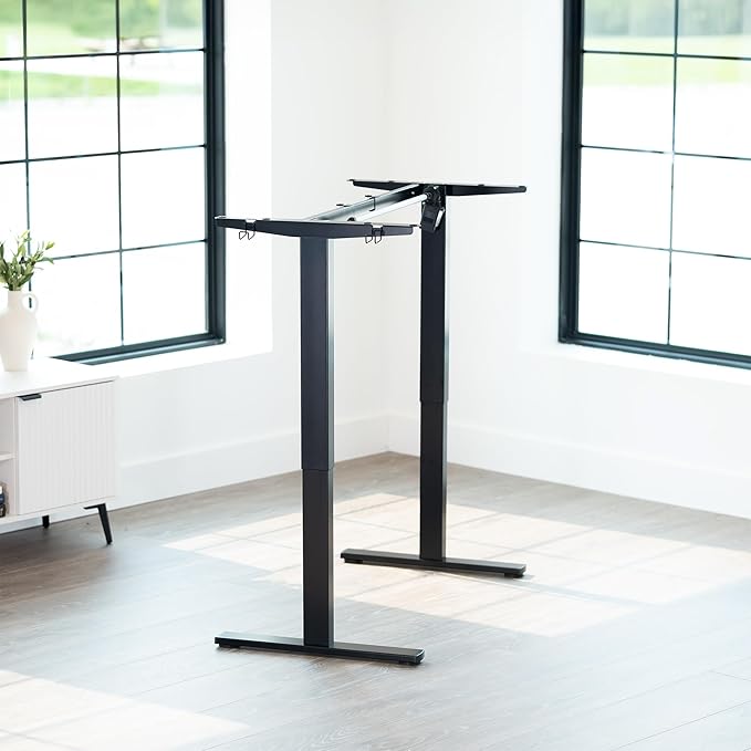 VIVO Electric Stand Up Desk Frame Workstation, Frame Only with 220 lbs Capacity, Brushless Motor Standing Height Adjustable Legs with Memory Controller, Black, DESK-V100EBY