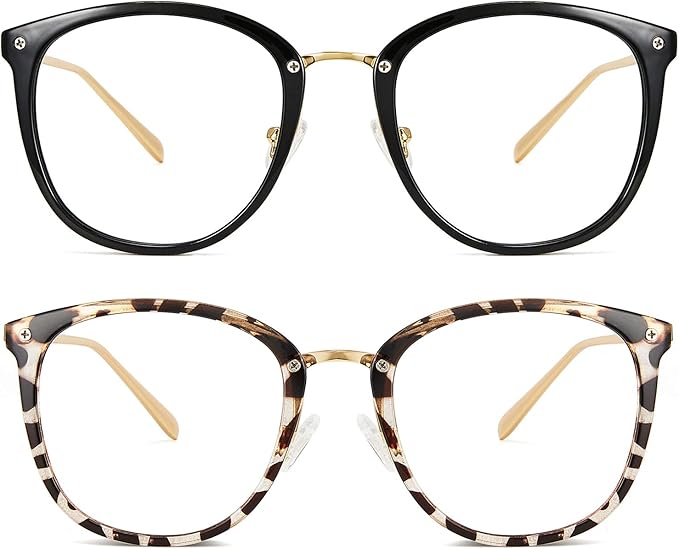 Cyxus 2 Pack Blue Light Glasses for Women, Blue Light Blocking Computer Eyeglasses for Woman Anti Eye Strain Glasses Reduce Headaches