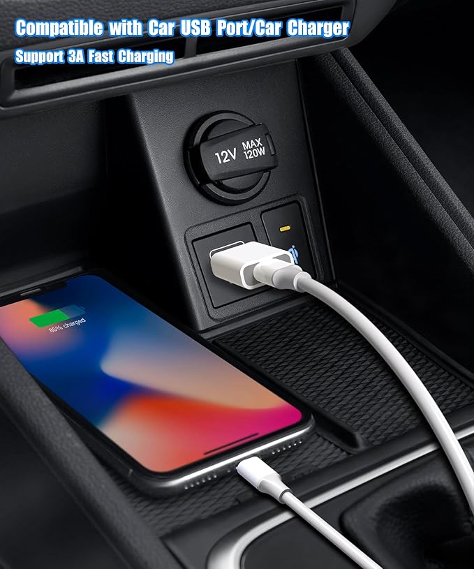 USB to Type-C Adapter,USB-C Female to USB-A Male Adapter Compatible with Apple MagSafe Watch 10/9/8/7/SE/Ultra,Car,iPhone Air 17 16 15 14 13 12 Mini Pro Max,iPad,Galaxy,Pixel 4-10,CarPlay