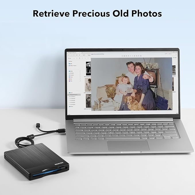 Floppy Disk Reader 3.5 inch USB Floppy Disk Drive External 3 1/2 floppy disc reader Portable Floppy Diskette Drive USB C For PC Laptop Notebook Computer With Windows 11/10 (Brushed Texture, 3.5 inch)