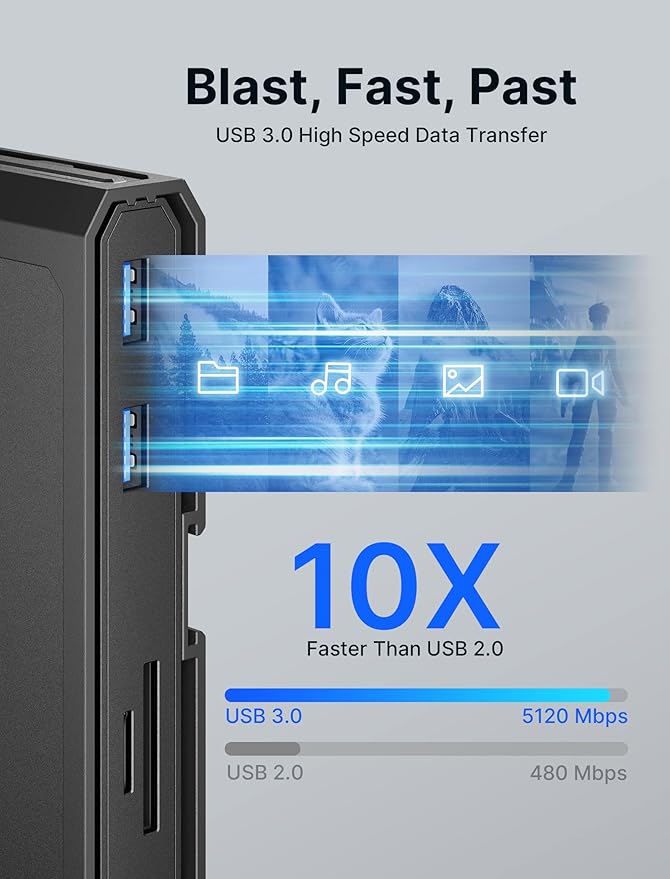 JSAUX 11 in 1 USB C Docking Station for Handheld Gaming, 8K HDMI and DisplayPort, 100W PD Pass Through, Gigabit Ethernet, USB C Data, 3 USB A, SD TF, 3.5mm Audio, Steam Deck, ROG Ally, MacBook-HB1101