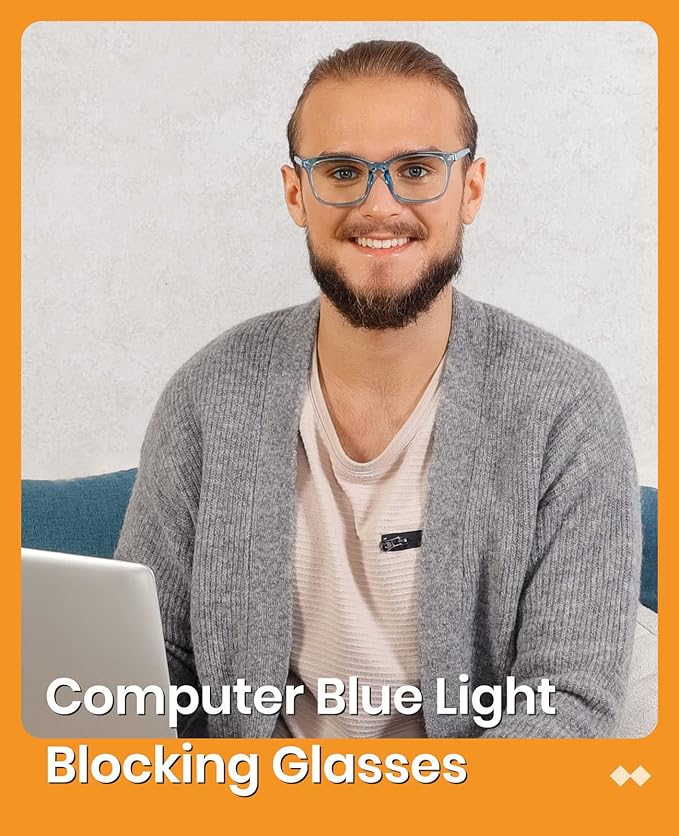 Cyxus Blue Light Glasses Men Women Reduce Eye Strain UV Blocking for Office Work Computer Screen 8082