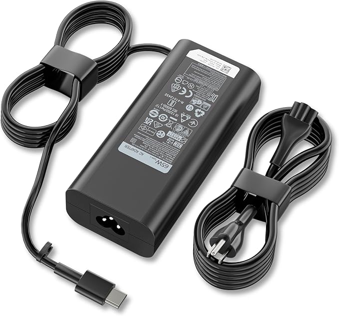65W 45W USB Type C AC Adapter Fit for Dell XPS 12 13 7390 Chromebook 11 3000 Latitude 5000 7000 Series Laptop Charger, Inspiron 14 7425 7490 7415 7590 16 7620 7400 7300 XPS 2 in1 Power Supply Cord
