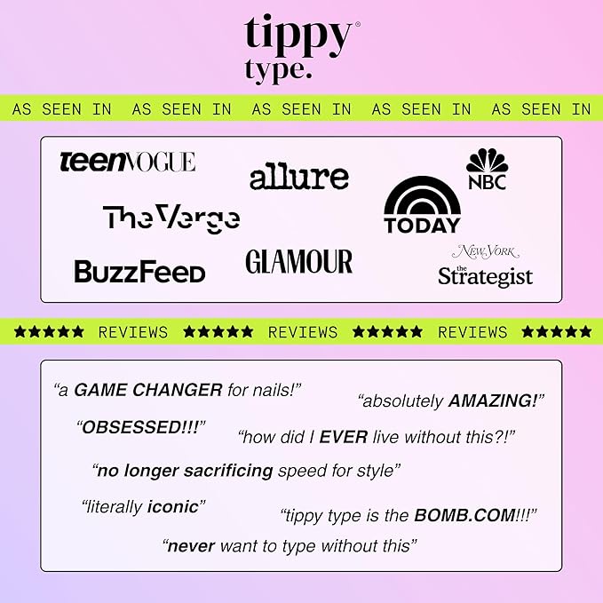 TIPPY TYPE Raised Keyboard Cover for Long Nails - Fits MacBook Pro & Air, iPad 13", & Magic Keyboard (No Numpad) -Silicone -The Original -Comfortable Typing, Quiet, Nail Protection (Aquamarine)