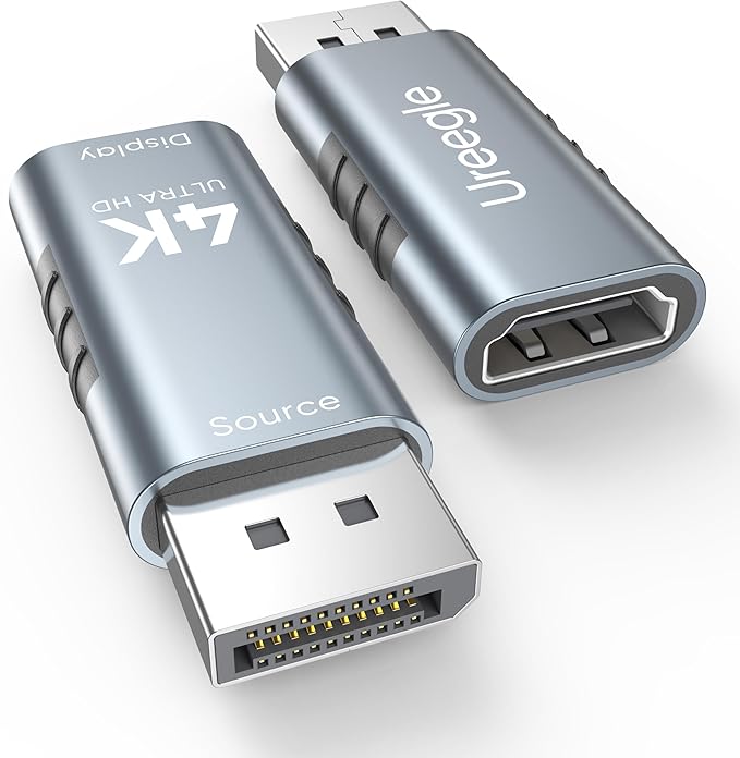 4K DisplayPort to HDMI Adapter 2 Pack, DP to HDMI Display Adapter Uni Directional, 4K@30Hz, 2K@60Hz, 1080P@120Hz, Male to Female Converter for Monitor, NVIDIA/AMD Desktop GPU, PC DisplayPort Output