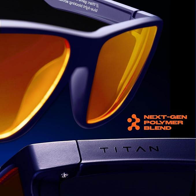 Titan Gaming Glasses, Blue Light Blocking, Night Driving Glasses for Men, Computer Protection, Gift for Gamers