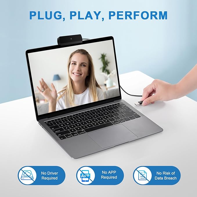 1080P Webcam with Microphone, Full HD Web Camera for Desktop Computer and Laptop USB Computer Camera for PC Pro Streaming Webcam for Zoom/Skype/Teams, Plug and Play PC for Windows &Mac