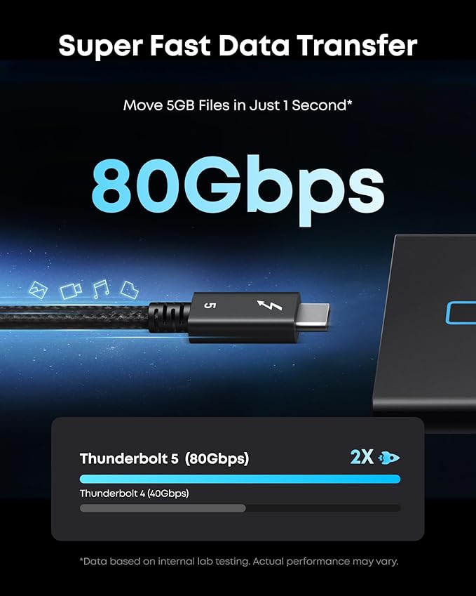 Anker Prime TB5 Docking Station, 14 Ports Thunderbolt 5 Docking Station with 140W Max Charging &Anker Prime TB5 240W USB C to USB C Cable